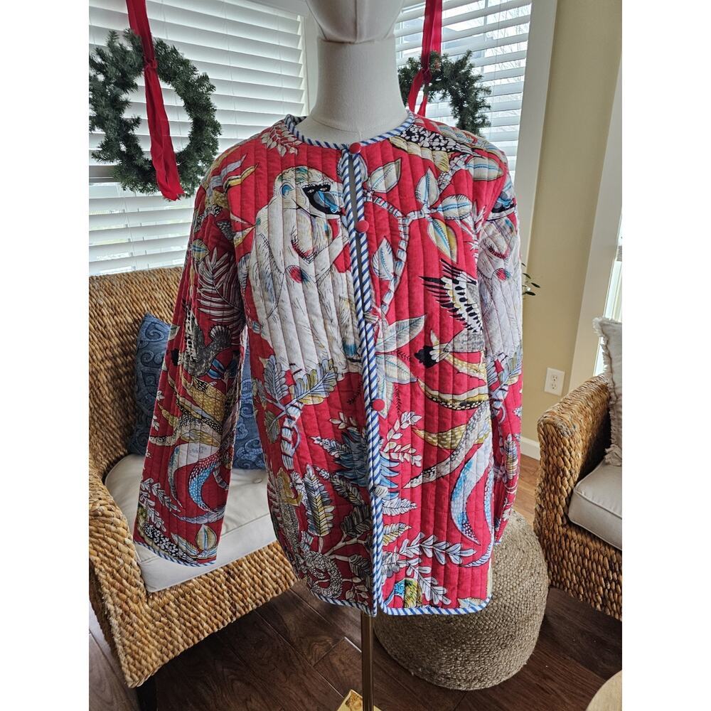 Liza Byrd The Madeline Reversible Quilted Jacket Women's Size L Scarlett Monkey